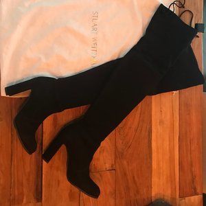Stuart Weitzman ‘Tieland’ over the knee black suede boots